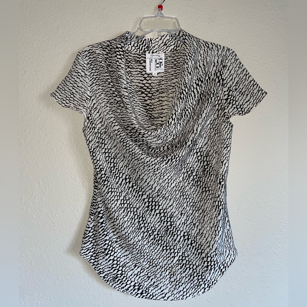 Gemma x Coop Barney’s New York Silk Cowl Cap Sleeve Blouse Sz S